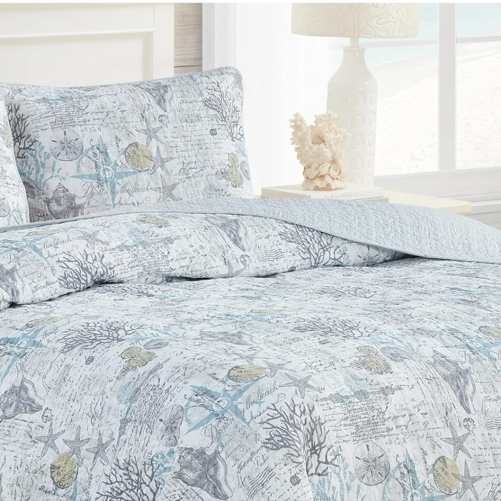 Tommy Bahama - Queen Quilt Set, Reversible Cotton Bedding with Matching Shams